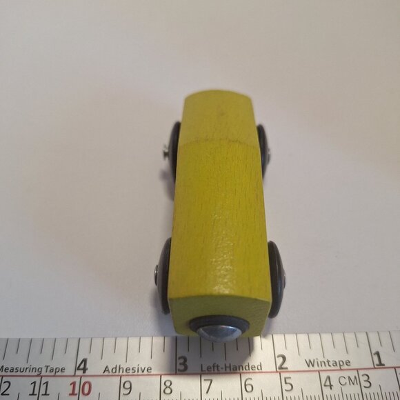 Vintage 1990s IKEA 3" Wooden Magnetic Yellow Toy Bus Train Car - Picture 6 of 6